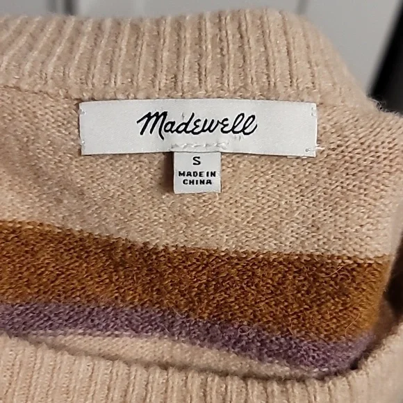 Madewell Westlake Striped Pullover Sweater Womens Small Multi Coziest Yarn Comfy - Picture 8 of 11